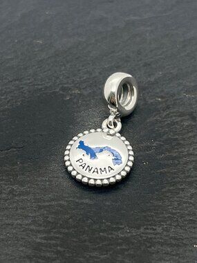 Pandora PANAMA Flag Exclusive Charm Sterling Silver Dangle Charm Jewelry